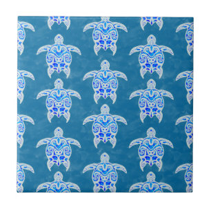 Azulejo Tortugas azules tribales honu