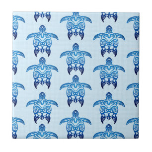 Azulejo Tortugas de honor de la tribu azul oscuro