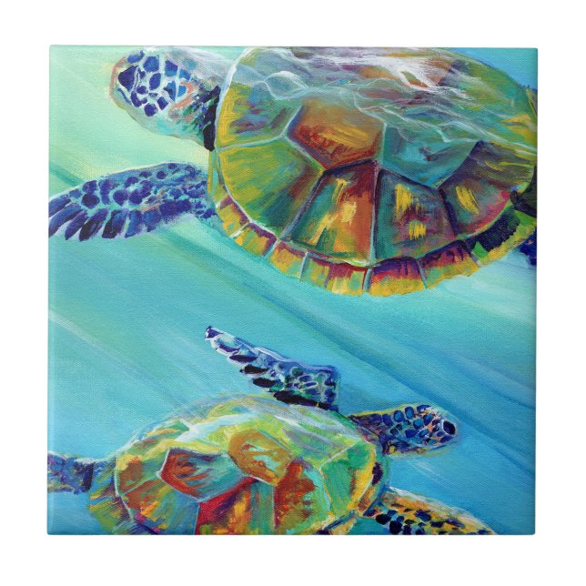 Azulejo Tortugas de mar Tile cerámico (Frente)