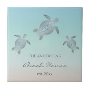 Azulejo Tortugas de Plata Estilo Playa