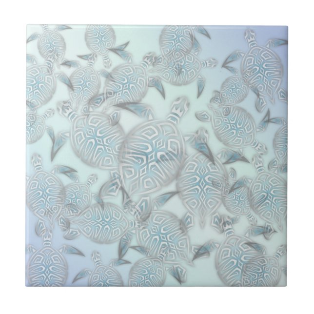 Azulejo "Tortugas marinas brillantes" | Costa Plata Modern (Frente)