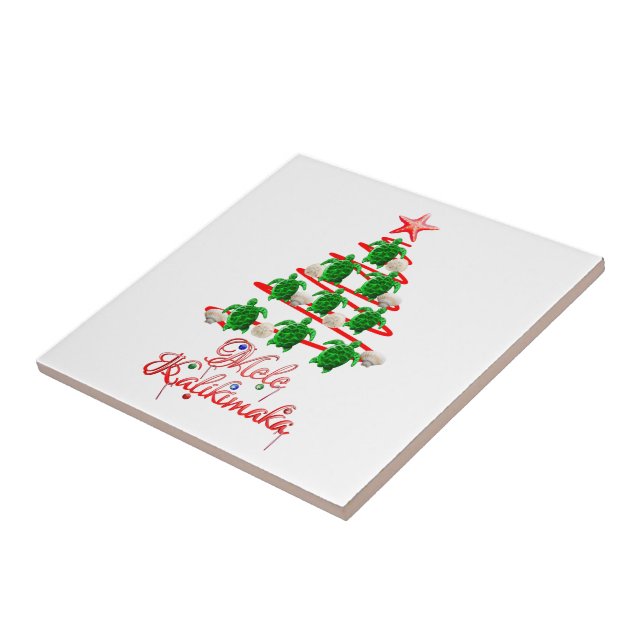 Azulejo Tortugas marinas de Mele Kalikimaka (Lado)