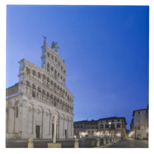 Azulejo Toscana, Lucca, Piazza San Michele al amanecer