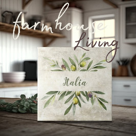 Azulejo Toscana Rústica Olive & Brands Italia Script