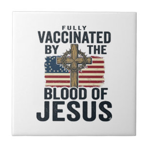 Azulejo Totalmente vacunado por la sangre de Jesús Patriót