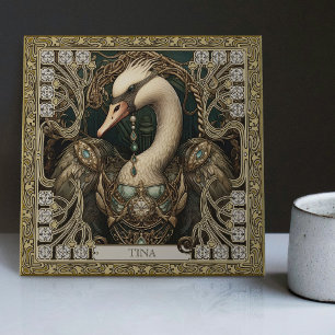 Azulejo Totem personalizable del espíritu del cisne encant