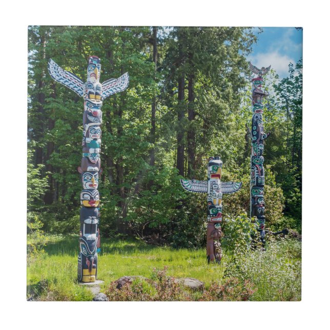 Azulejo Totems in Stanley Park, Vancouver Canadá (Frente)