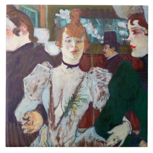 Azulejo Toulouse-Lautrec - La Goulue llegando al Rouge