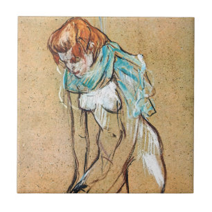 Azulejo Toulouse-Lautrec - Mujer subiendo sus medias