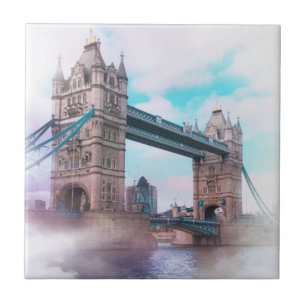 Azulejo Tower Bridge Londres Gran Bretaña Sketch británico