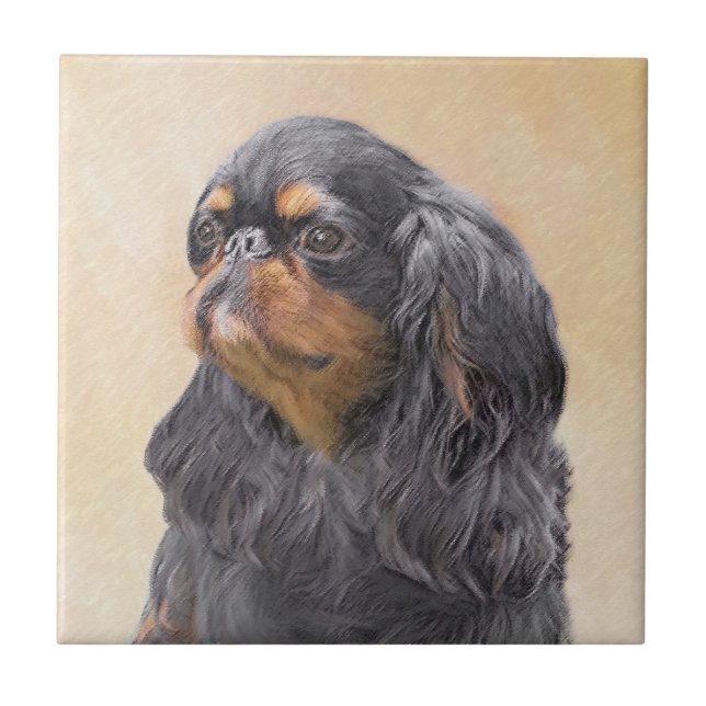 Azulejo Toy English Spaniel Pintura Original Arte Animal (Frente)
