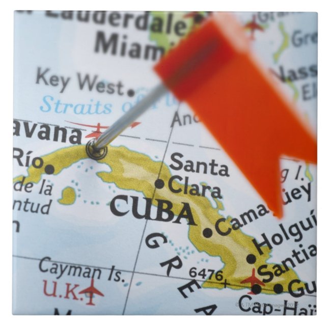 Azulejo Trace el perno colocado en La Habana, Cuba en el (Frente)