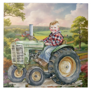 Azulejo tractor chico del país lindo