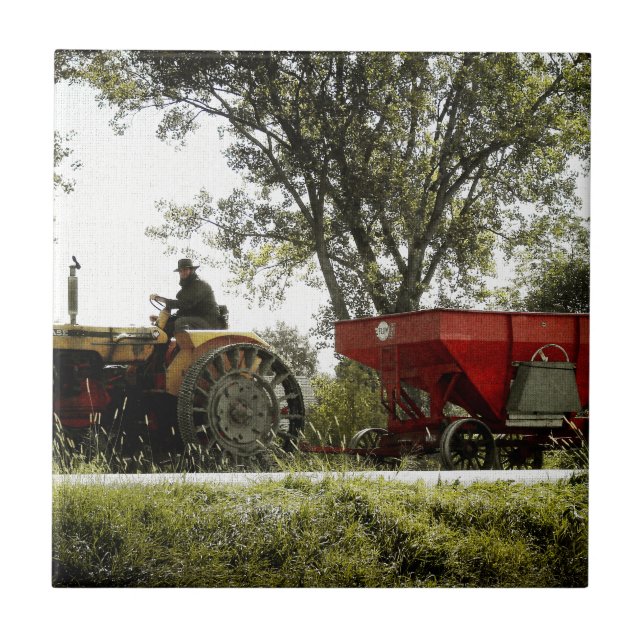 Azulejo Tractor en ruedas de acero (Frente)