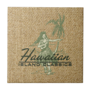 Azulejo Tradewinds Hula Chica Hawaiian Tile Trivet