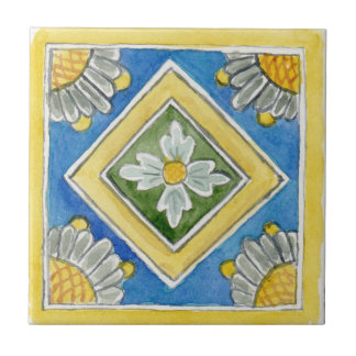 Azulejo Tradicional siciliano amarillo azul