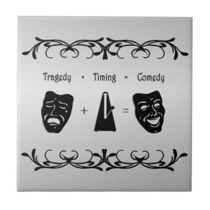 Azulejo Tragedia + Timing igual a teatro de comedia