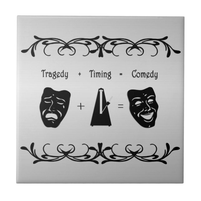 Azulejo Tragedia + Timing igual a teatro de comedia (Frente)