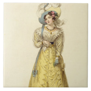 Azulejo Traje del carro, placa de moda del R de Ackermann