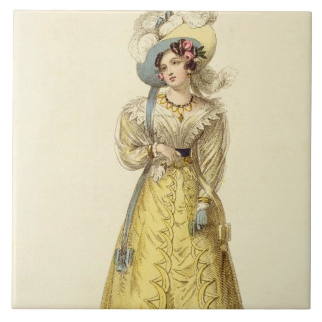 Azulejo Traje del carro, placa de moda del R de Ackermann (Frente)