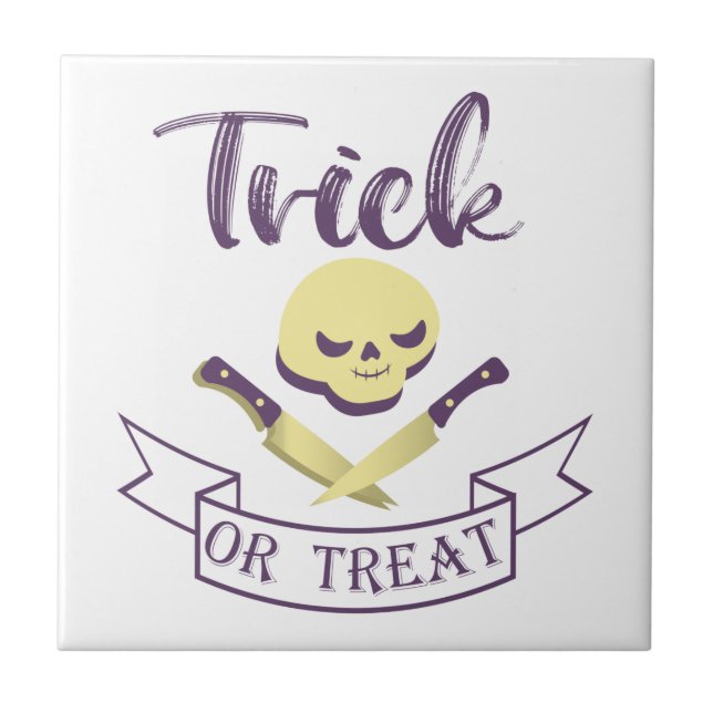 Azulejo Trampa o trate los huesos cruzados de los cráneos  (Frente)