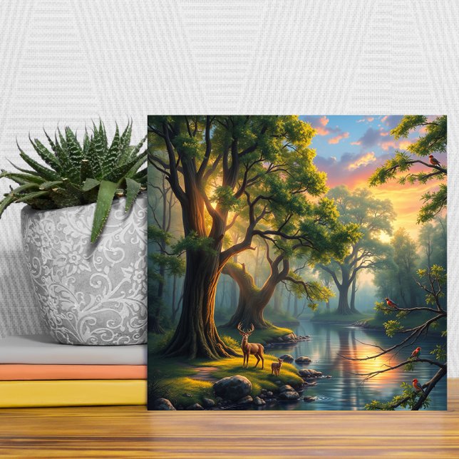 Azulejo Tranquilidad en la naturaleza del bosque en la obr (Subido por el creador)