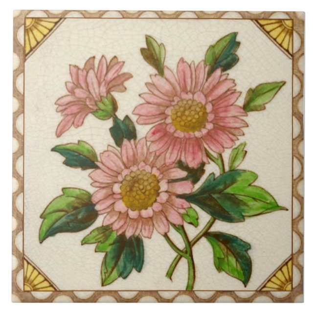 Azulejo Transferencia de color rosa Repro Victoriano (Frente)