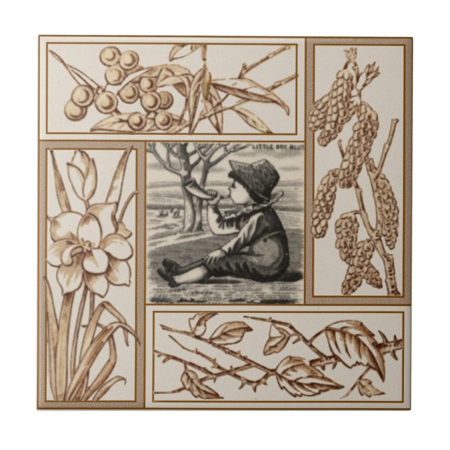 Azulejo Transferware "Little Boy Blue" Repro (Frente)