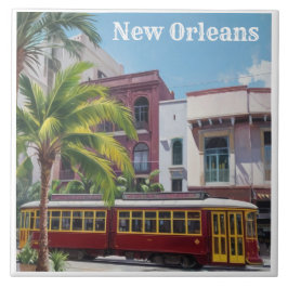 Azulejo Tranvía de Nueva Orleans - Tranvía Antiguo