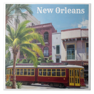Azulejo Tranvía de Nueva Orleans - Tranvía Antiguo