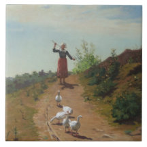 Trayendo a casa el rebaño de ganeses (de Paul Peel