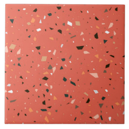 Azulejo Trazo de terrazo rojo intenso sin inconvenientes