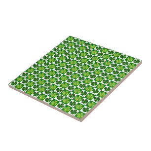 Azulejo Trebol de cuatro hojas del día de San Patricio de 