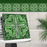 Azulejo Trébol de cuatro hojas - Mármol verde y perla<br><div class="desc">Trébol de cuatro hojas - Mármol verde y perla</div>