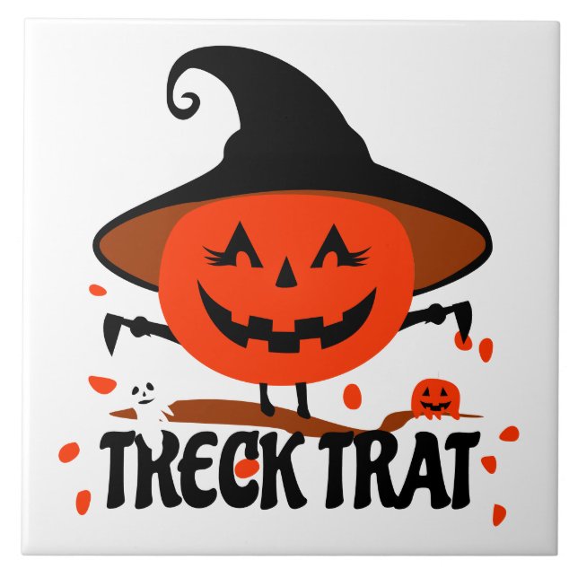 Azulejo Treck Trat Pumpkin Sonriente (Frente)