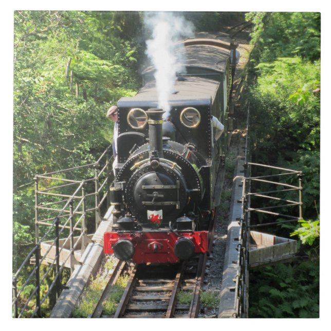 Azulejo Tren de vapor galés. (Frente)