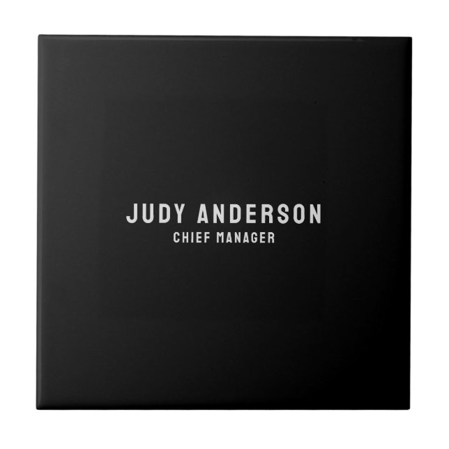 Azulejo Trendy Black Professional Plain Modern Elegant (Frente)