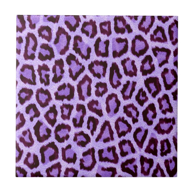 Azulejo Trendy Purple Leopard Pattern (Frente)