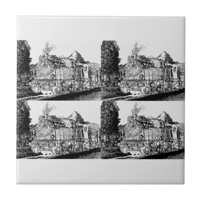 Azulejo Trenes de vapor de Victoria (Frente)