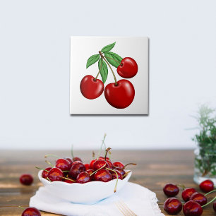 Azulejo Tres Cerezas Rojas Fruta