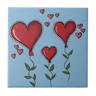 Azulejo Tres corazones de corte