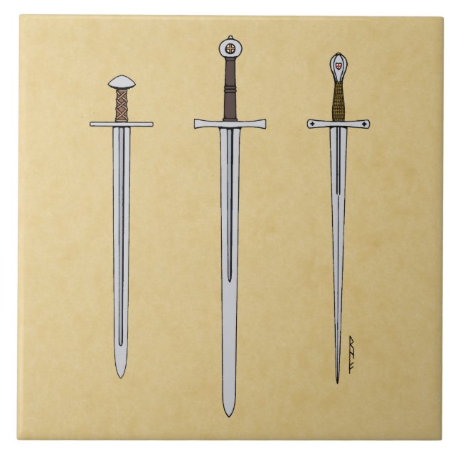 Azulejo Tres espadas medievales 2016 (Frente)