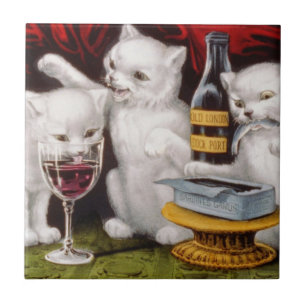 Azulejo Tres gatitos jolly en la fiesta