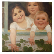 Tres hijos en la ventana