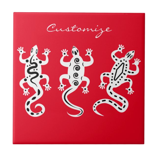 Azulejo Tres Lizards Thunder_Cove Estilo Suroeste (Frente)