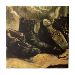 Azulejo Tres pares de zapatos por Vincent van Gogh