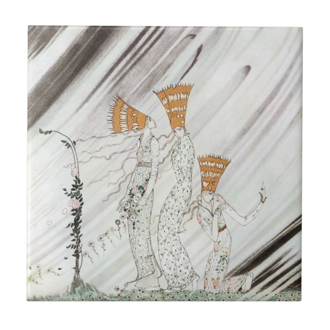 Azulejo Tres princesas en la montaña azul de Kay Nielsen (Frente)