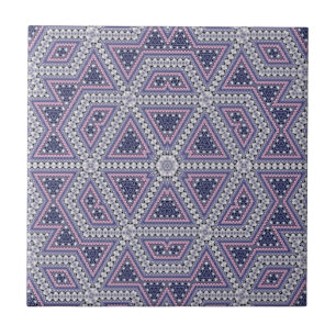 Azulejo Trian violeta kaleidoscopio abstracto de mosaico s