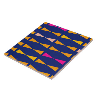Azulejo Triángulo Diversión Geométrica Frío Moderno Azul N