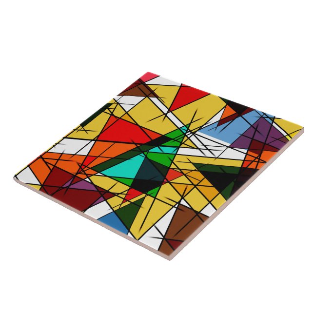Azulejo Triángulo moderno geométrico colorido (Lado)